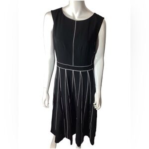 Lafayette 148 New York Malita Topstitched Drop Waist Dress Sz 4